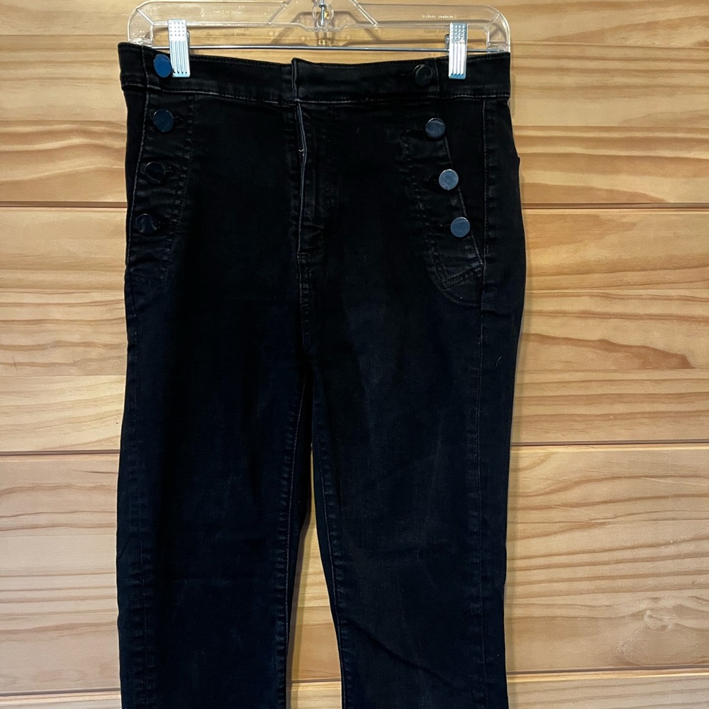 Black Loft Flare cropped jeans